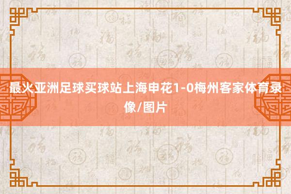 最火亚洲足球买球站上海申花1-0梅州客家体育录像/图片